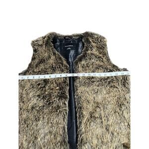 GLAMSIA Brown Faux Fur Vest Women's Size L